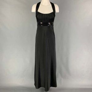 Calvin Klein Criss Cross Straps Black Formal Wedding Guest Prom Gown Size Small